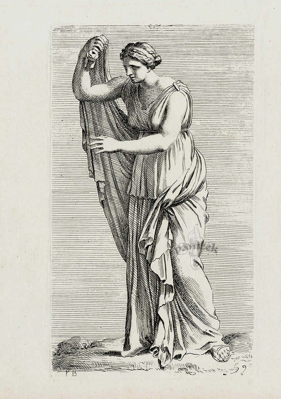 Perrier Antique Etching 1638 Daughter of Niobe