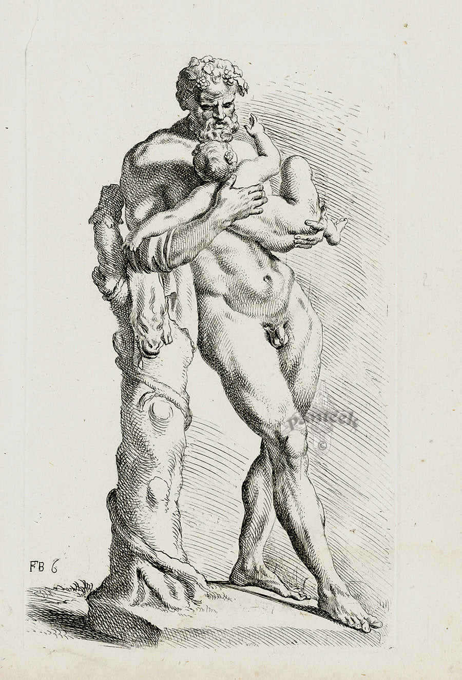 Perrier Antique Etching 1638 Faunus the boy