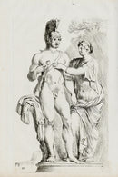 Perrier Antique Etching 1638 Faustina & Gladiator - Panteek Antique Prints