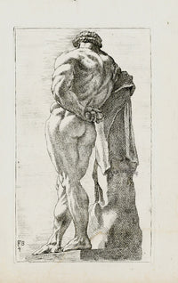 Perrier Antique Etching 1638 Hercules Vatican Gardens - Panteek Antique Prints