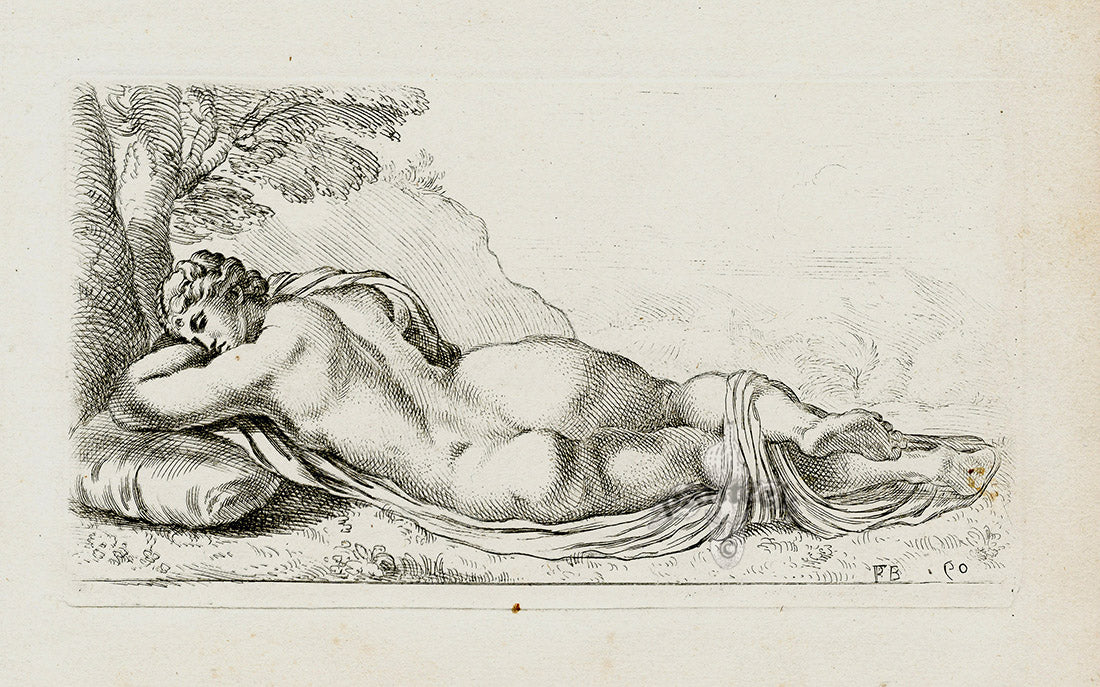 Perrier Antique Etching 1638 Hermaphroditus