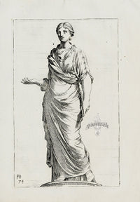 Perrier Antique Etching 1638 Muse - Panteek Antique Prints