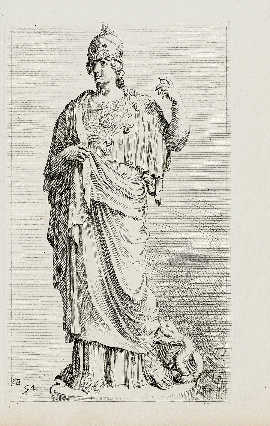 Perrier Antique Etching 1638 Pyramus and Thisbe