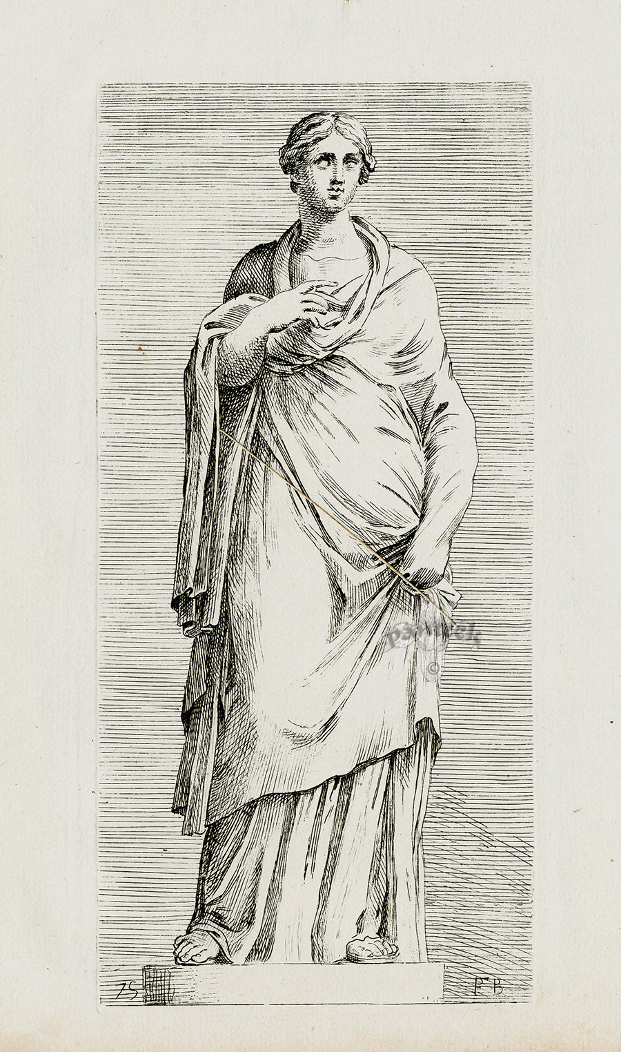 Perrier Antique Etching 1638 Sabina