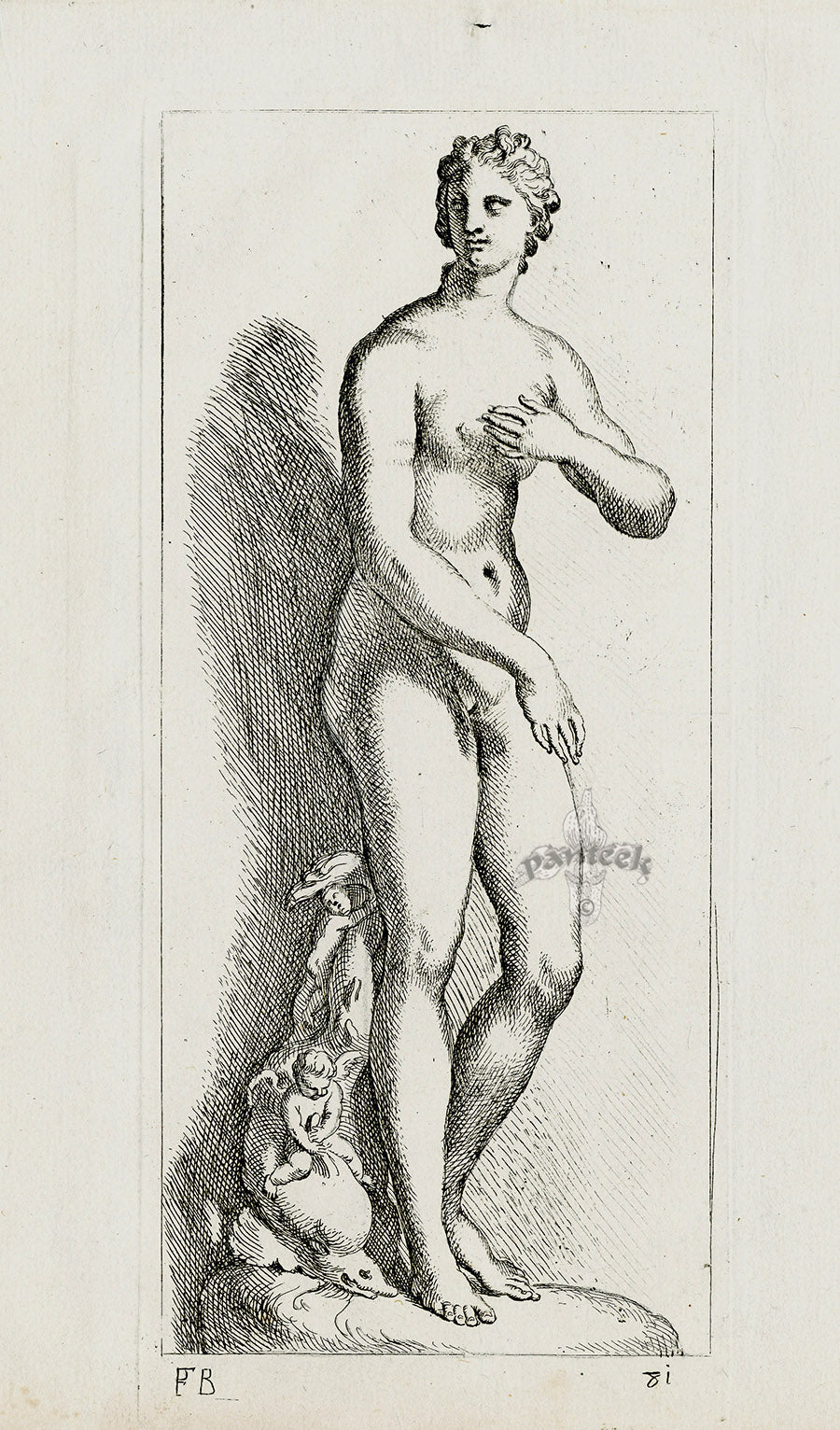 Perrier Antique Etching 1638 Venus Aphrodite