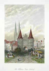 Picturesque American & Europe Holstein Gate, Lubeck - Panteek Antique Prints