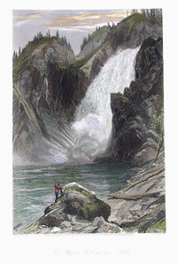 Picturesque American & Europe Upper Yellowstone Falls Wyoming - Panteek Antique Prints