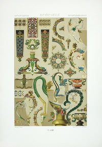 Racinet Decorative Art Nouveau Print 1889 16th & 17th Century Handles - Panteek Antique Prints