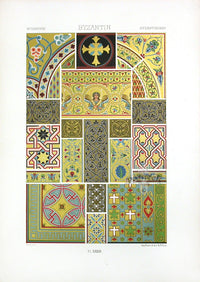 Racinet Decorative Art Nouveau Print 1889 Byzantine Angels - Panteek Antique Prints