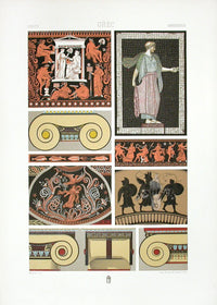 Racinet Decorative Art Nouveau Print 1889 Greek Mosaic - Panteek Antique Prints