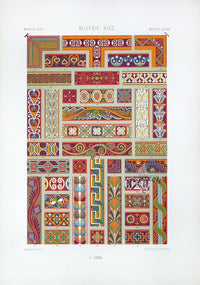 Racinet Decorative Art Nouveau Print 1889 Middle Ages Borders - Panteek Antique Prints