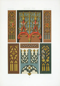 Racinet Decorative Art Nouveau Print 1889 Middle Ages Crests - Panteek Antique Prints