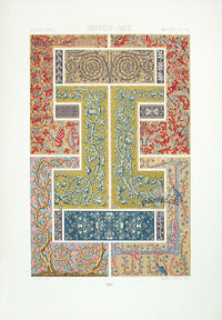 Racinet Decorative Art Nouveau Print 1889 Middle Ages Spirals - Panteek Antique Prints