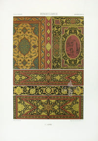Racinet Decorative Art Nouveau Print 1889 Renaissance Star - Panteek Antique Prints