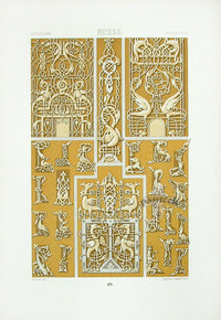 Racinet Decorative Art Nouveau Print 1889 Russian Dragons - Panteek Antique Prints