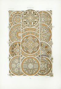 Racinet Decorative Art Nouveau Print 1889 Russian Roundels - Panteek Antique Prints