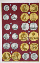 Rapin de Thoyras Engraving Coins King William, Queen Mary RA2B - Panteek Antique Prints
