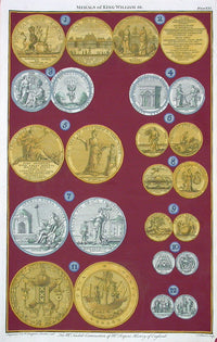 Rapin de Thoyras Engraving Coins King William RA21 - Panteek Antique Prints