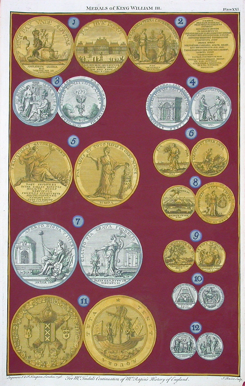 Rapin de Thoyras Engraving Coins King William RA21