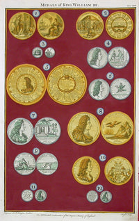 Rapin de Thoyras Engraving Coins King William RA22 - Panteek Antique Prints