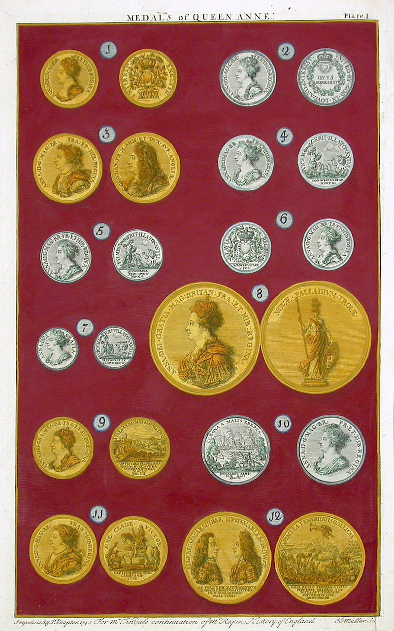 Rapin de Thoyras Engraving Coins Queen Anne RA1B