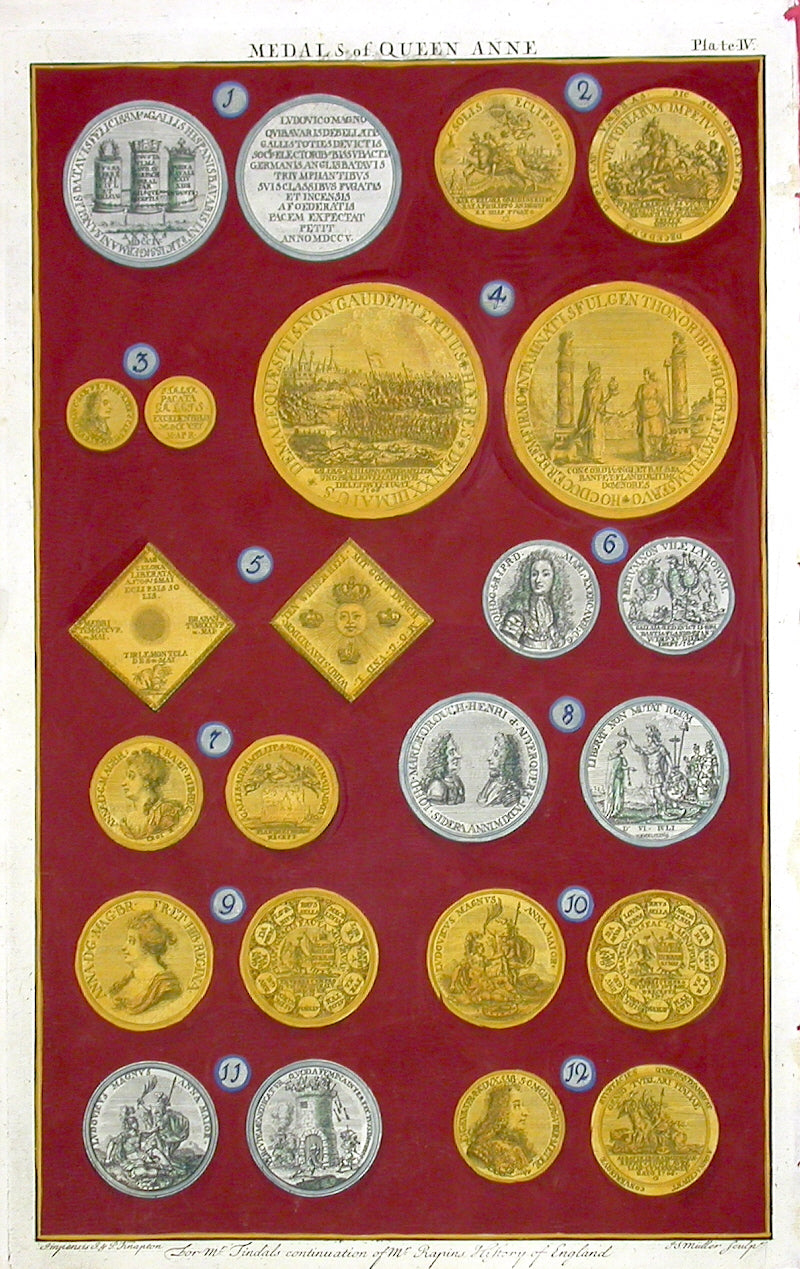 Rapin de Thoyras Engraving Coins Queen Anne RA4