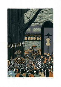 Rei Ray Morimura Kurayami Festival Woodblock Print - Panteek Antique Prints
