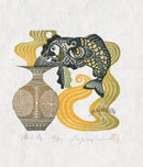 Rei (Ray) Morimura Sake and Dish - Panteek Antique Prints