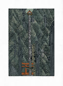 Rei (Ray) Morimura Stone Steps in the Woods Woodblock Print - Panteek Antique Prints