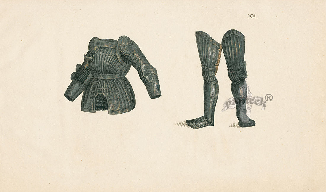 Reibisch Der Rittersaal Antique Prints, Chivalry & Armour Chest & Legs
