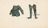 Reibisch Der Rittersaal Antique Prints, Chivalry & Armour Chest & Legs - Panteek Antique Prints