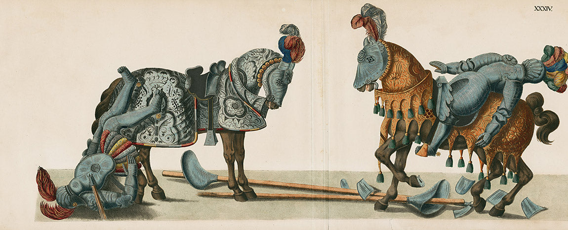 Reibisch Der Rittersaal Antique Prints, Chivalry & Armour Jousting