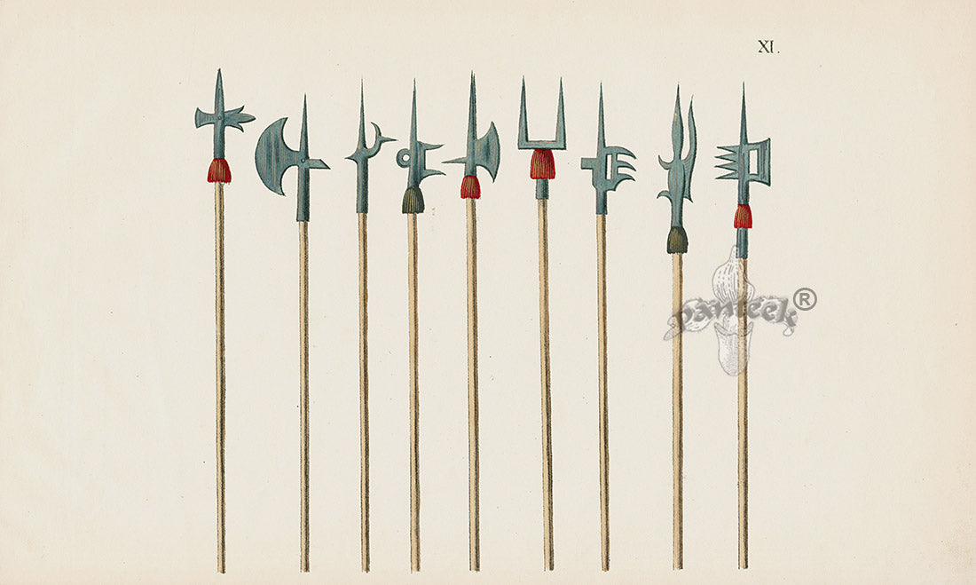 Reibisch Der Rittersaal Antique Prints, Chivalry & Armour Lances XI