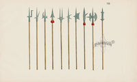 Reibisch Der Rittersaal Antique Prints, Chivalry & Armour Lances XII - Panteek Antique Prints