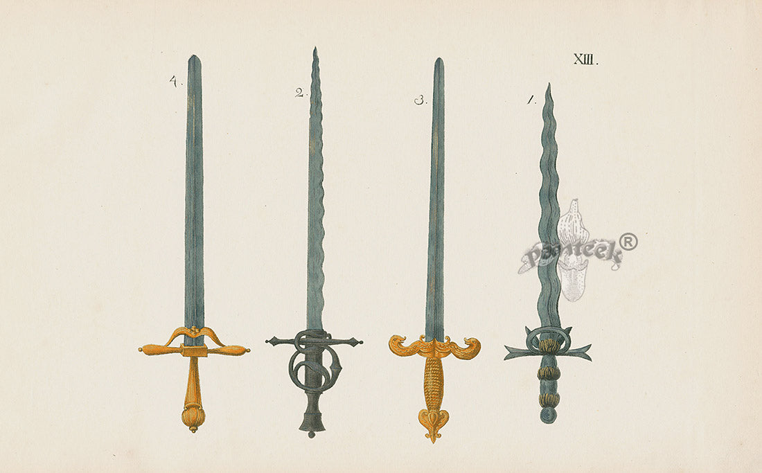 Reibisch Der Rittersaal Antique Prints, Chivalry & Armour Swords