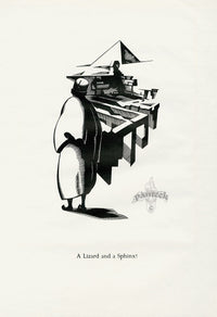 Robert Gibbings Original Woodblock Prints A Lizard and a Sphinx! - Panteek Antique Prints