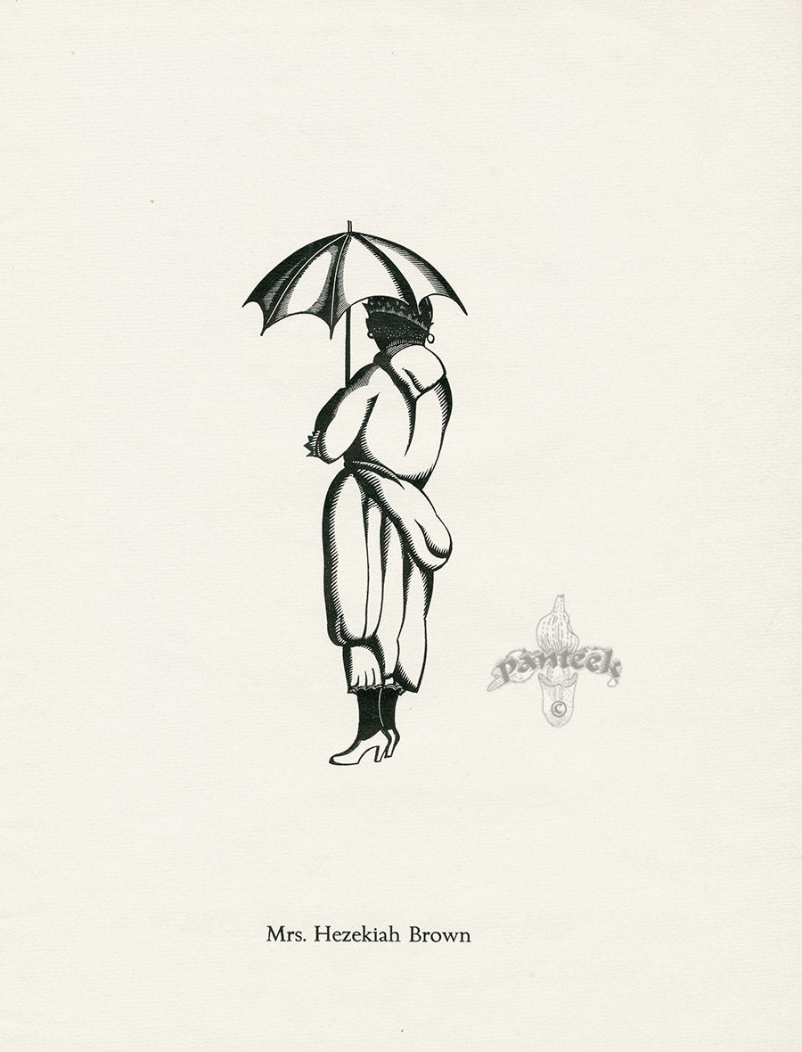 Robert Gibbings Original Woodblock Prints Mrs. Hezekiah Brown
