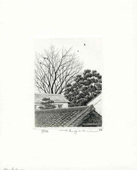 Ryohei Tanaka Trees and Roofs Ki to Yana - Panteek Antique Prints