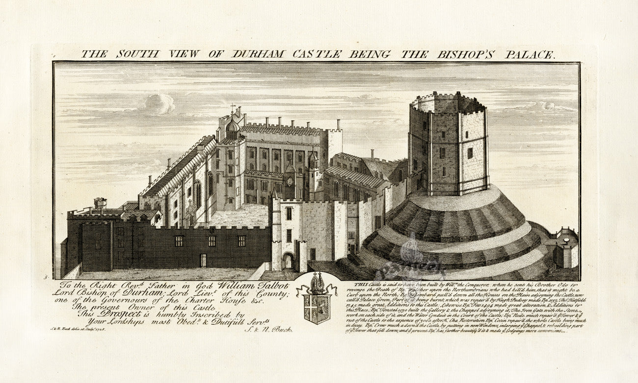Samuel & Nathan Buck Engraving Views Durham Castle