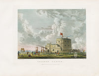 Sandby Stately Homes Hand Colored Engraving Calshot Castle - Panteek Antique Prints