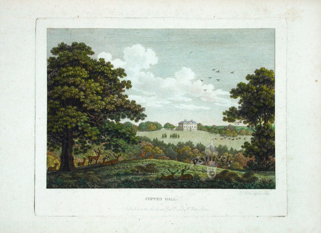 Sandby Stately Homes Hand Colored Engraving Copped Hall