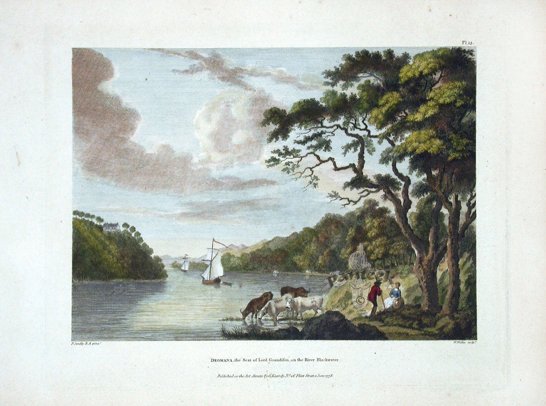 Sandby Stately Homes Hand Colored Engraving Dromana