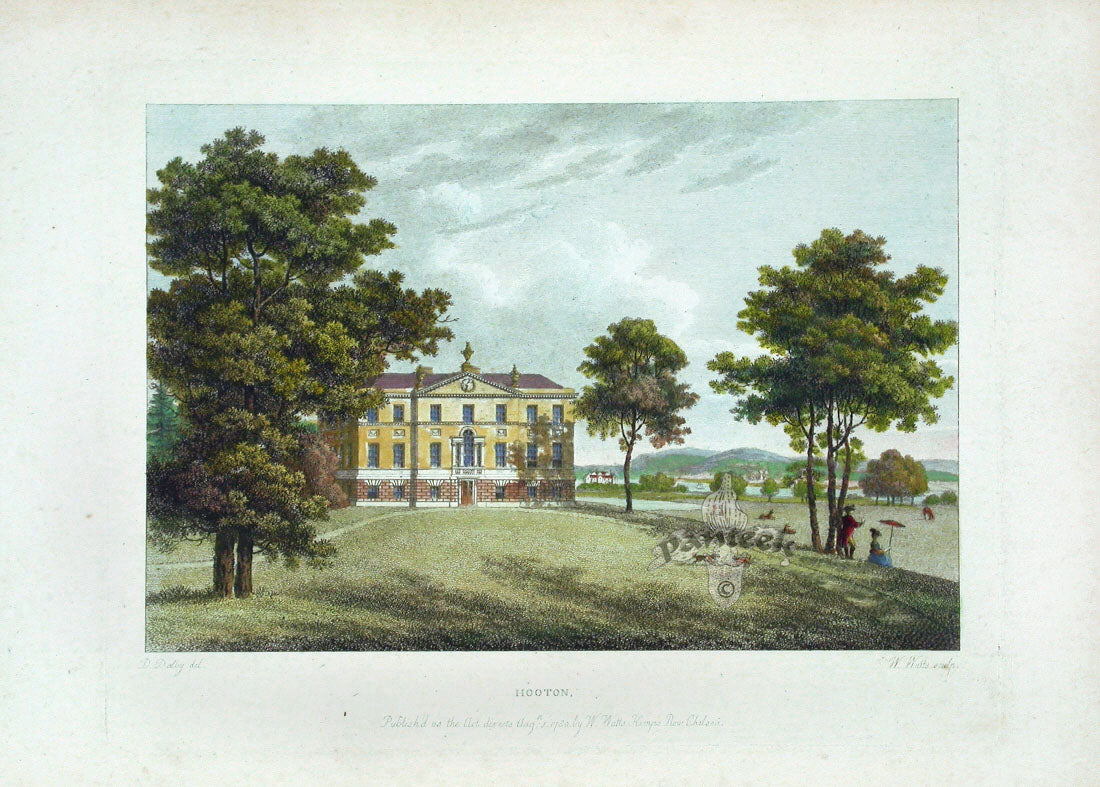 Sandby Stately Homes Hand Colored Engraving Hooton