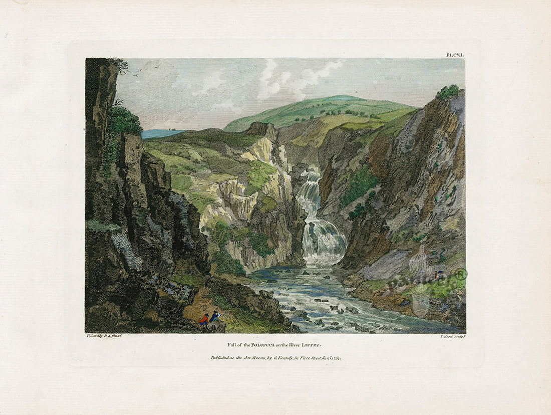 Sandby Stately Homes Hand Colored Engraving Polufuca Fall