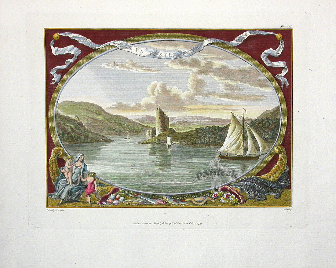 Sandby Stately Homes Hand Colored Engraving St. Kelly's Castle