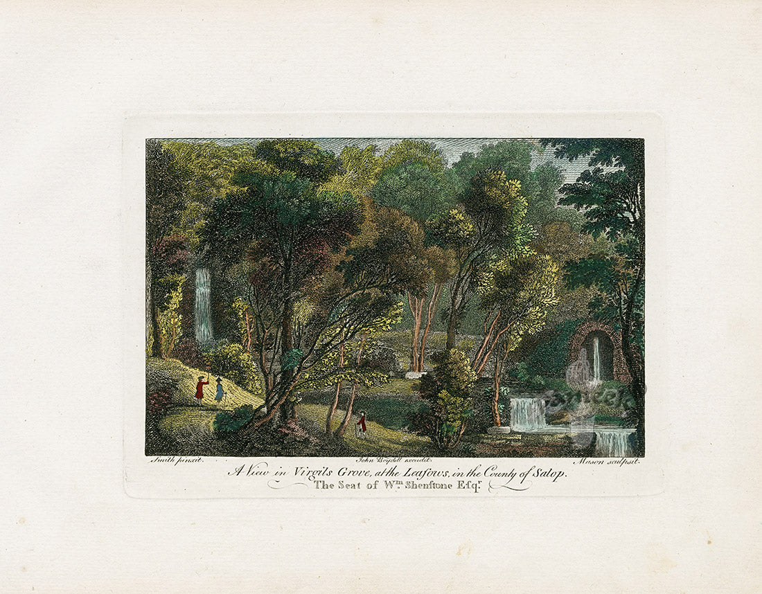 Sandby Stately Homes Hand Colored Engraving Virgils Grove, Salop