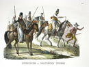 Schinz Brodtmann Antique Lithograph Horses, Russian Riders - Panteek Antique Prints