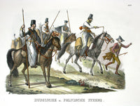 Schinz Brodtmann Antique Lithograph Horses, Russian Riders - Panteek Antique Prints