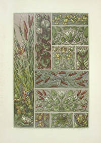 Seder The Plant in Art and Trade Print Cattails, Pond Lilies - Panteek Antique Prints