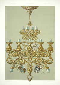 Seder The Plant in Art and Trade Print Chandelier - Panteek Antique Prints